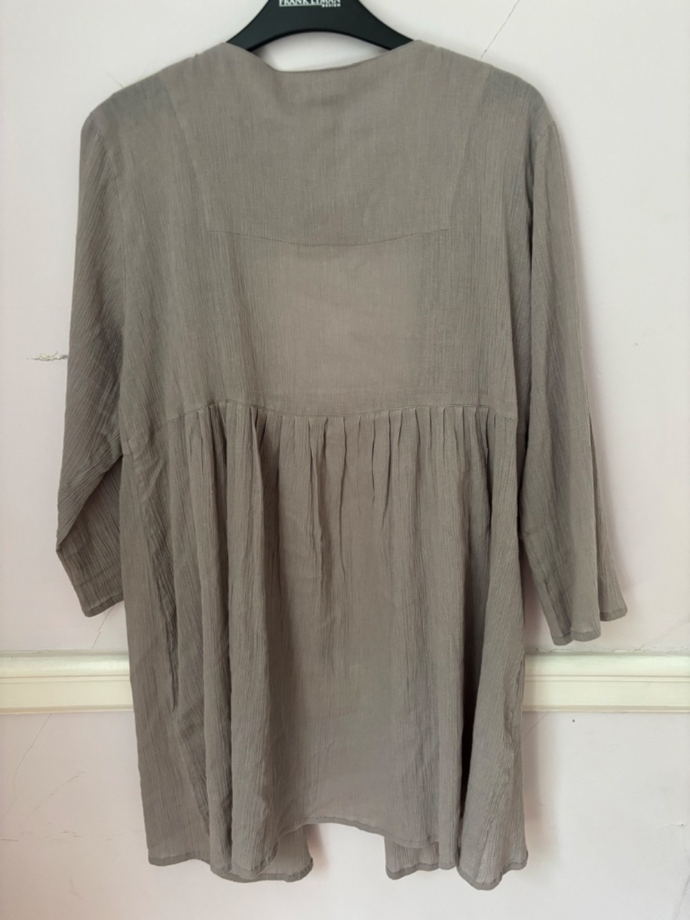 Gudrun Sjoden Long gray cardigan smock w/pockets - medium - Picture 4 of 4